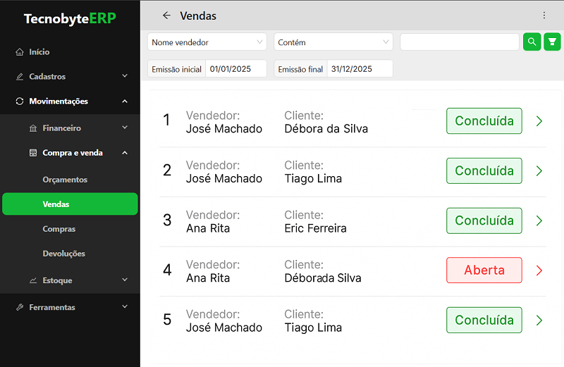 Tecnobyte ERP no computador